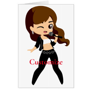 Cool Girl Sings Karaoke Thunder_Cove Card