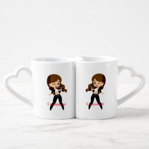 Cool Girl Sings Karaoke Thunder_Cove Coffee Mug Set