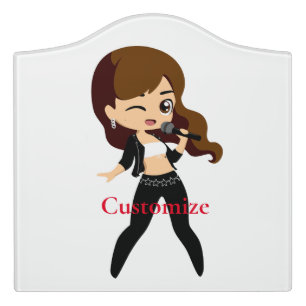 Cool Girl Sings Karaoke Thunder_Cove Door Sign