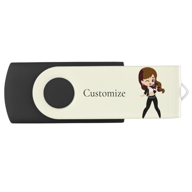 Cool Girl Sings Karaoke Thunder_Cove  Flash Drive (Front)