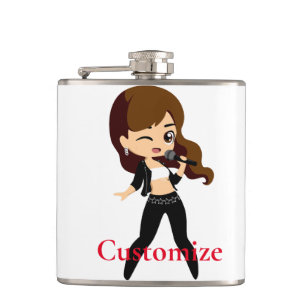 Cool Girl Sings Karaoke Thunder_Cove Flask