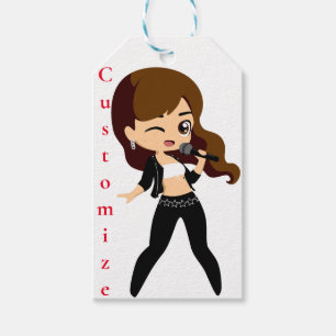 Cool Girl Sings Karaoke Thunder_Cove Gift Tags