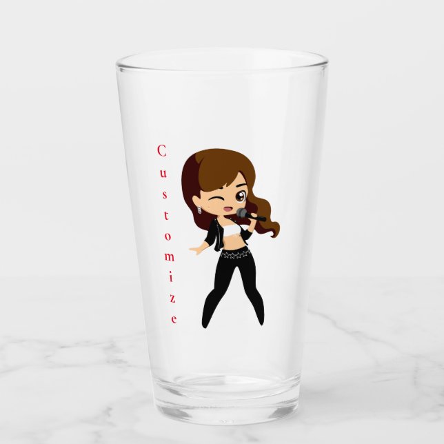 Cool Girl Sings Karaoke Thunder_Cove Glass (Front)