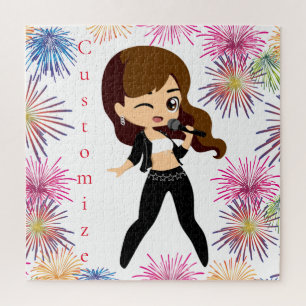 Cool Girl Sings Karaoke Thunder_Cove Jigsaw Puzzle