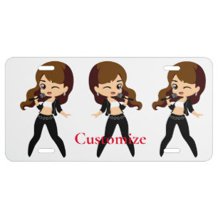 Cool Girl Sings Karaoke Thunder_Cove License Plate