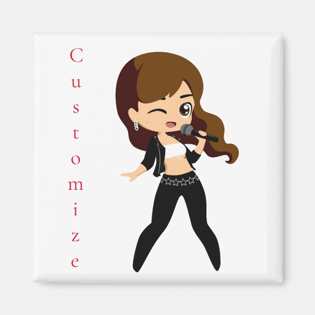 Cool Girl Sings Karaoke Thunder_Cove Magnet (Front)