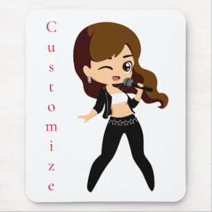 Cool Girl Sings Karaoke Thunder_Cove Mouse Pad