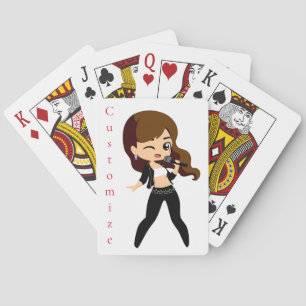 Cool Girl Sings Karaoke Thunder_Cove Poker Cards