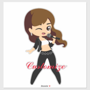 Cool Girl Sings Karaoke Thunder_Cove Sticker