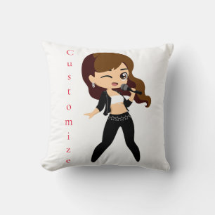 Cool Girl Sings Karaoke Thunder_Cove Throw Pillow