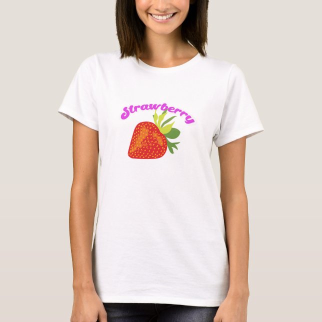 Cool Girlfriend Womens Strawberry T-shirt Design (Front)