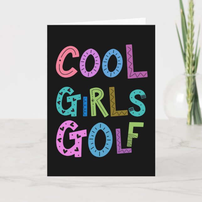 Cool Girls Golf Golfing Lover Sport Womens Kids Card (Front)