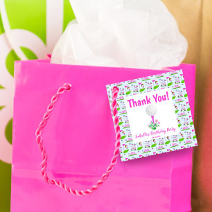 Cool Girl's Golfing Themed Birthday Party Favor Tags