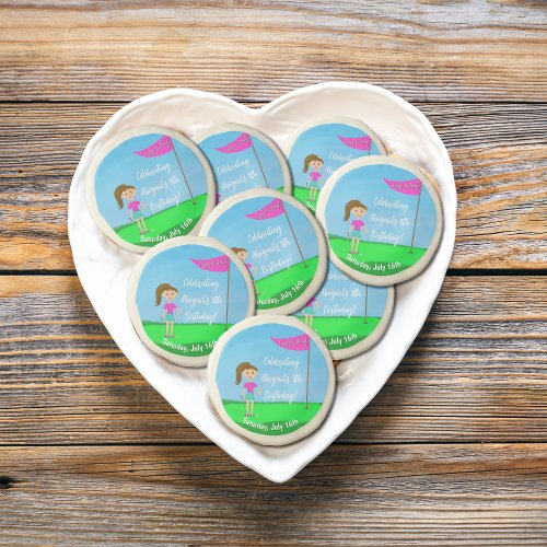 Cool Girls Golfing Themed Birthday Party Sugar Cookie