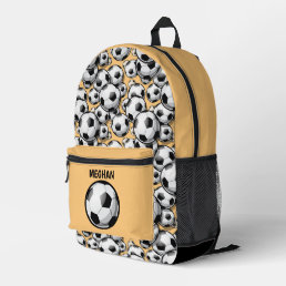 Cool girls soccer sports add name printed backpack