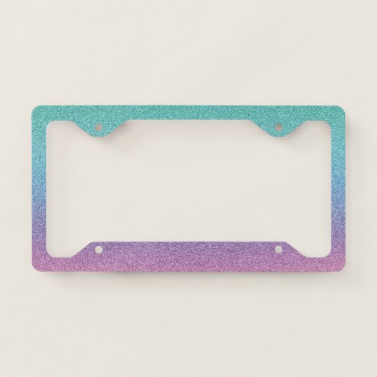 Cool Girly Colorful Glitter License Plate Frame