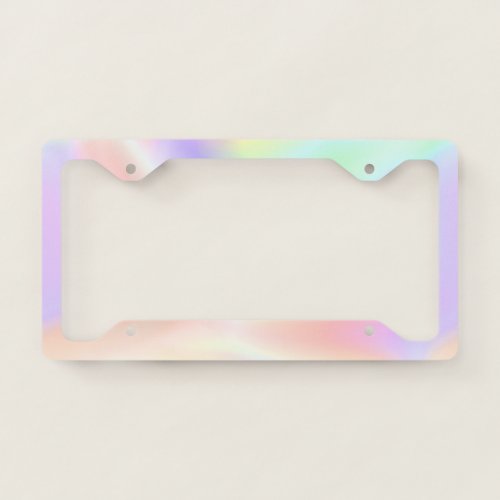 Cool Girly Colorful Holographic License  License Plate Frame