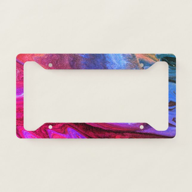 Cool Girly Colorful License Plate Frame (Front)