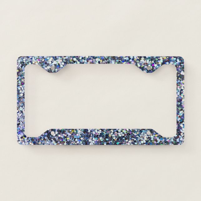 Cool Girly Colorful Sequins License Plate Frame (Front)