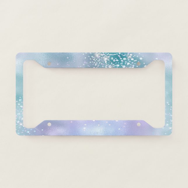 Cool Girly Diamonds Holographic License Plate Frame (Front)