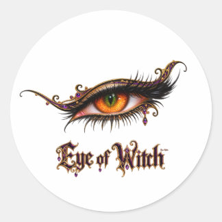 Cool Girly Eye of Witch Halloween Gothic Chic Classic Round Sticker