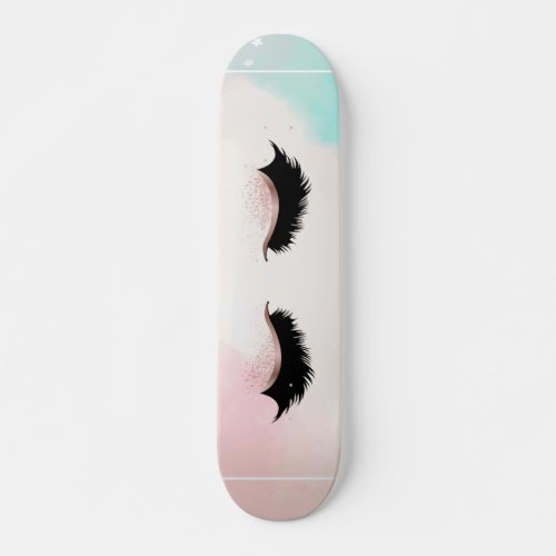 Cool Girly Faux Lashes Skateboard