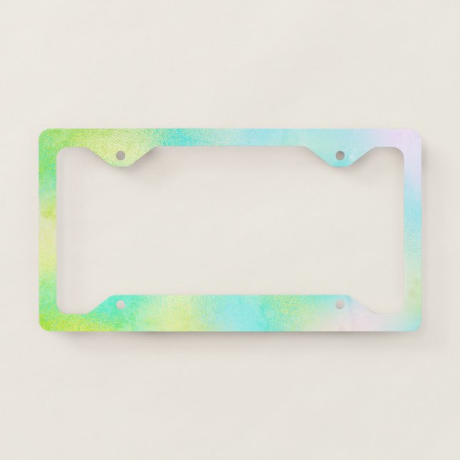 Cool Girly Green Holographic License Plate Frame (Front)