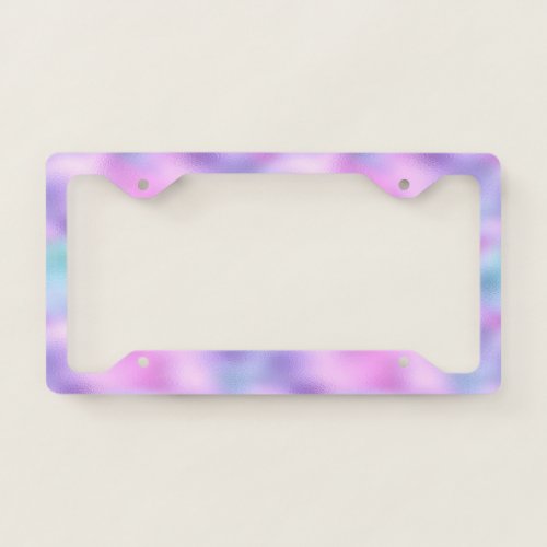 Cool Girly Holographic iridescent License Plate Frame