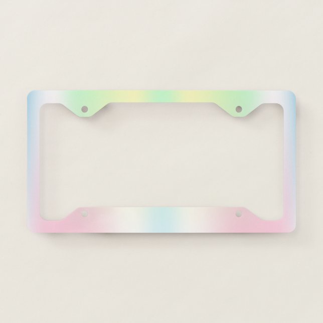 Cool Girly Holographic Iridescent License Plate Frame (Front)