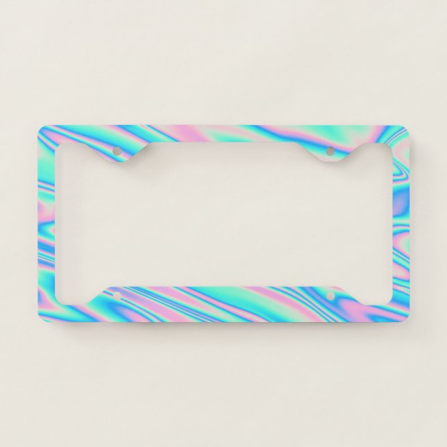 Cool Girly Holographic License Plate Frame (Front)
