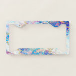 Cool Girly Holographic Opal Gold License Plate Frame at Zazzle