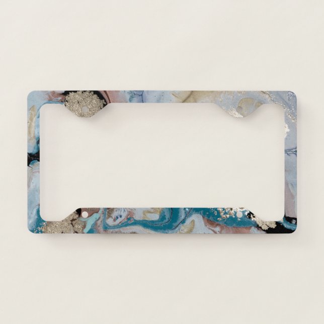 Cool Girly  Marble License Plate Frame (Front)