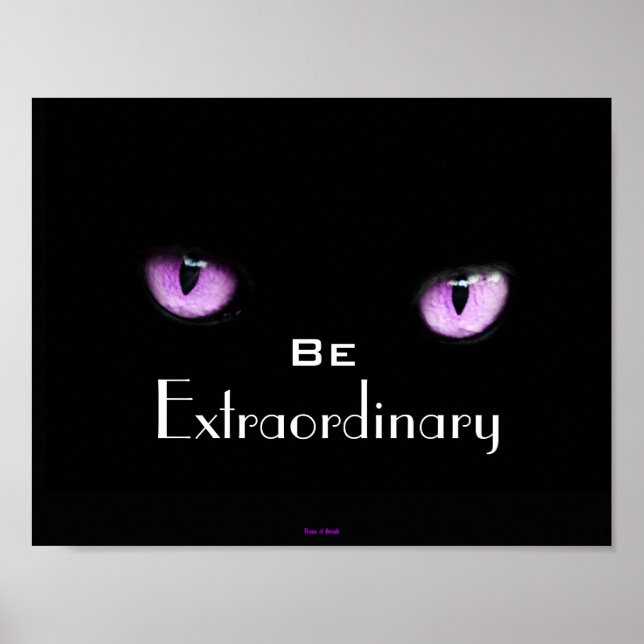 Cool Girly Motivational Inspirational Eyes of Cat Poster (Front)