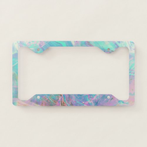 Cool Girly Opal Iridescence License Plate Frame