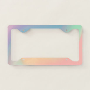 Cool Girly Pastel Colorful Holographic License Plate Frame