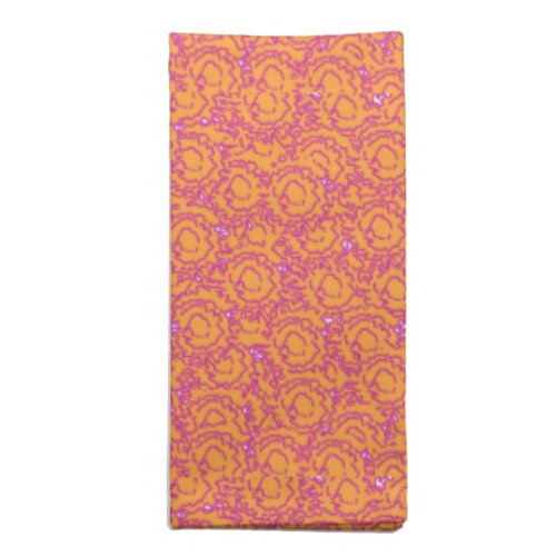 Cool girly swirls pink and orange pattern napkin