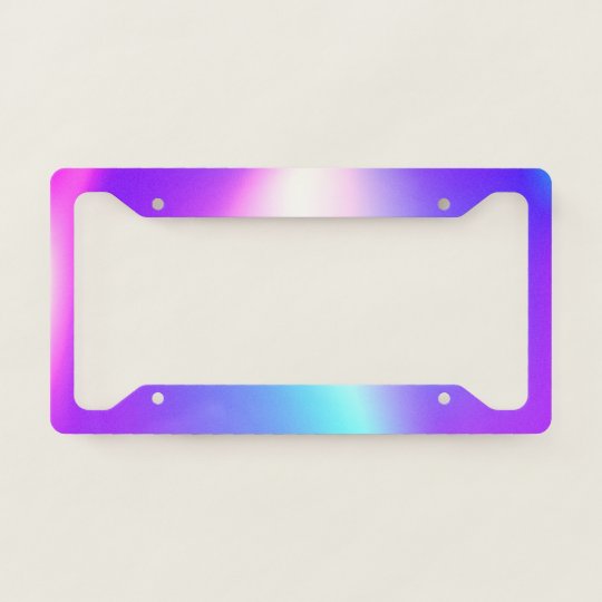 Cool Girly Trendy Ombre Holographic License Plate Frame | Zazzle.com