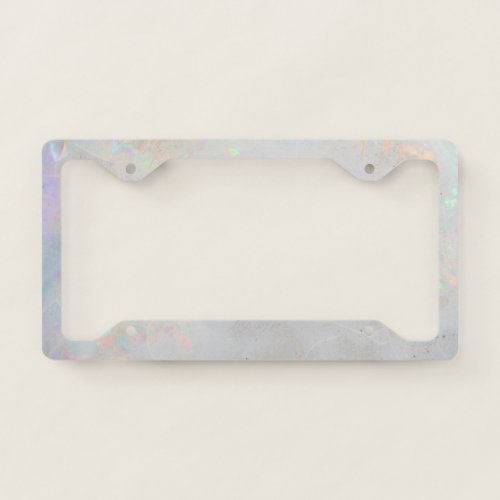 Cool Girly White Opal Iridescence  License Plate Frame