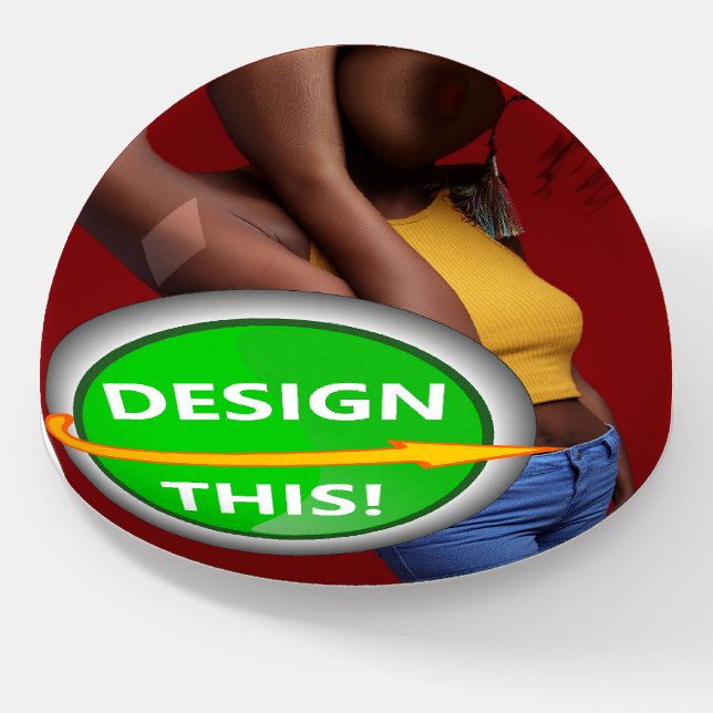 COOL! Glass Paperweight - Dome - Custom (Angled)