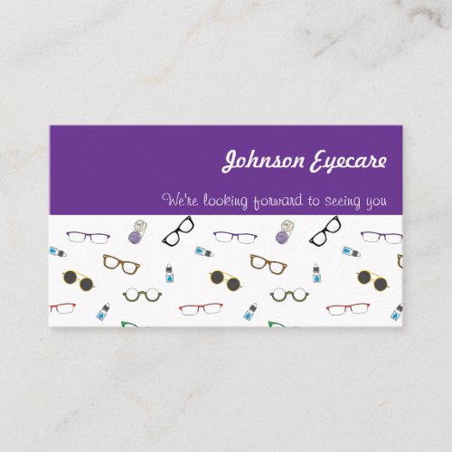 Cool Glasses and Contacts Eye Care Business Card