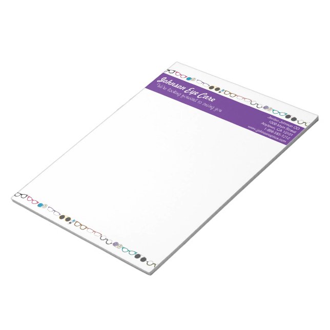 Cool Glasses and Contacts Eye Care Specialist Notepad (Angled)