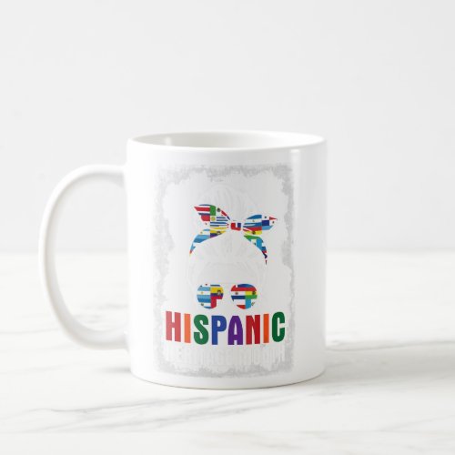 Cool Glasses Flags Girl Face Happy Hispanic Herita Coffee Mug