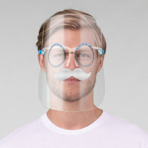 Cool Glasses,Mustaches Face Shield