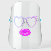 Cool Glasses, Violet Hearts,Lips Face Shield (Front)
