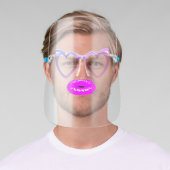 Cool Glasses, Violet Hearts,Lips Face Shield (Insitu)