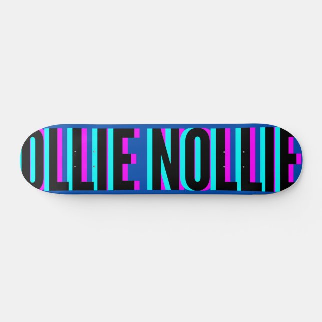Cool Glitch Blue Ollie Nollie Skateboard Deck (Horz)