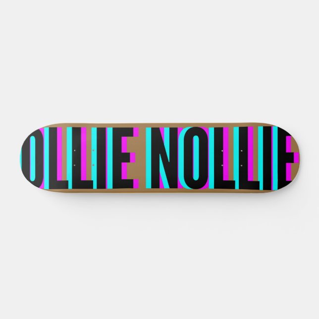 Cool Glitch Brown Ollie Nollie Skateboard Deck (Horz)