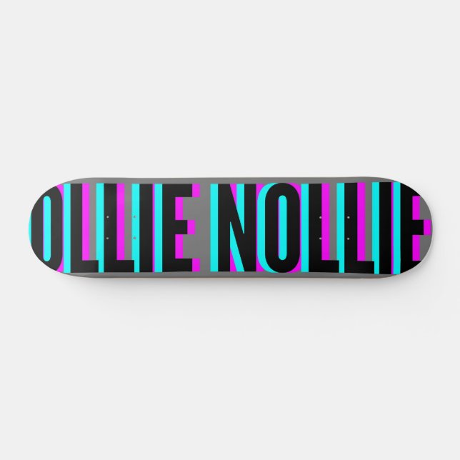 Cool Glitch Gray Ollie Nollie Skateboard Deck (Horz)