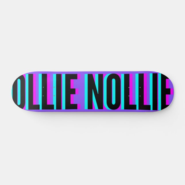 Cool Glitch Purple Ollie Nollie Skateboard Deck (Horz)