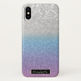 Cool Glitter Bokeh Ombre - Personalized iPhone XS Case